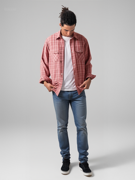 Ariat Men's Red Shirt Hart Retro Fit Long Sleeve (G013)